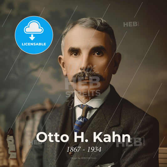 Otto H. Kahn, 1867 - 1934, German-American investment banker - A Man With A Mustache Print Template