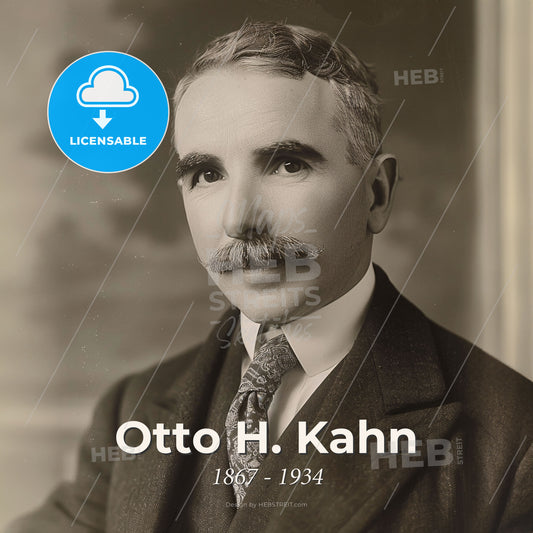 Otto H. Kahn, 1867 - 1934, German-American investment banker - A Man With A Mustache Print Template