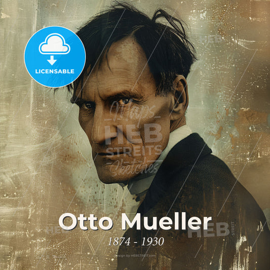 Otto Mueller, 1874 - 1930, German painter and printmaker - A Man With Nice Hair Print Template