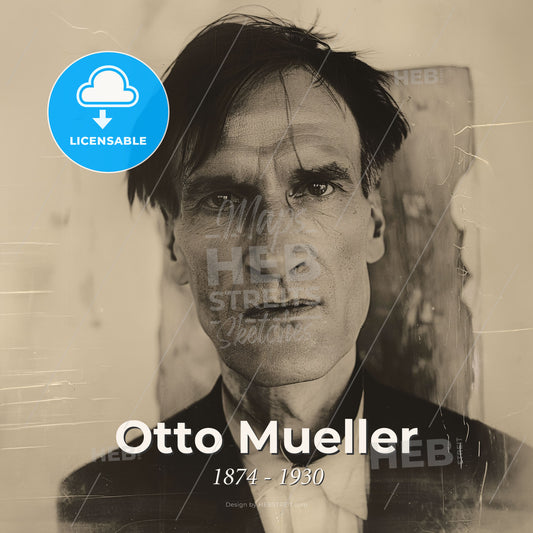 Otto Mueller, 1874 - 1930, German painter and printmaker - A Man In A Suit Print Template