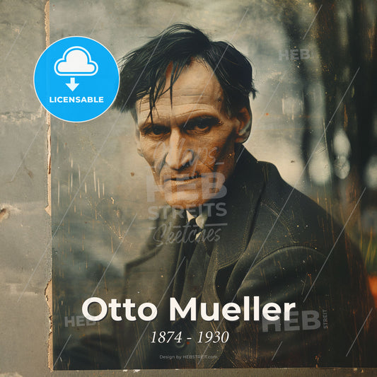 Otto Mueller, 1874 - 1930, German painter and printmaker - A Man In A Suit Print Template