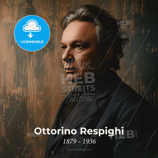 Ottorino Respighi, 1879 - 1936, Italian composer - A Man In A Suit Print Template