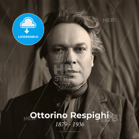 Ottorino Respighi, 1879 - 1936, Italian composer - A Man In A Suit Print Template