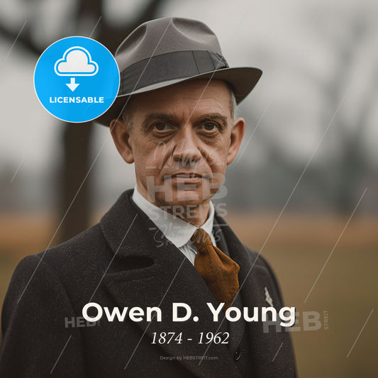 Owen D. Young, 1874 - 1962, American industrialist - A Man In A Suit And Hat Print Template