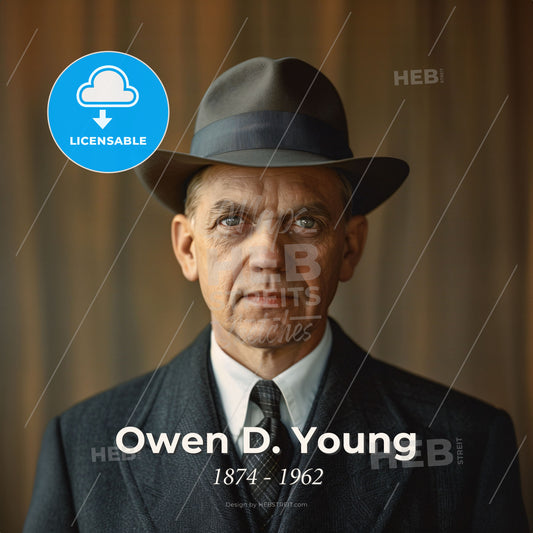Owen D. Young, 1874 - 1962, American industrialist - A Man In A Suit And Hat Print Template