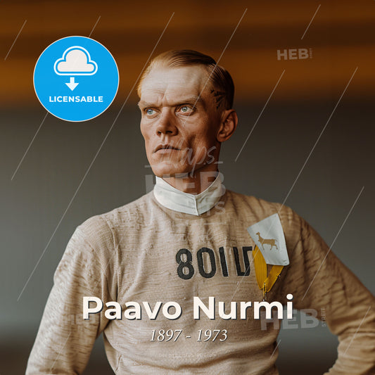 Paavo Nurmi, 1897 - 1973, Finnish runner - A Man With A Serious Face Print Template