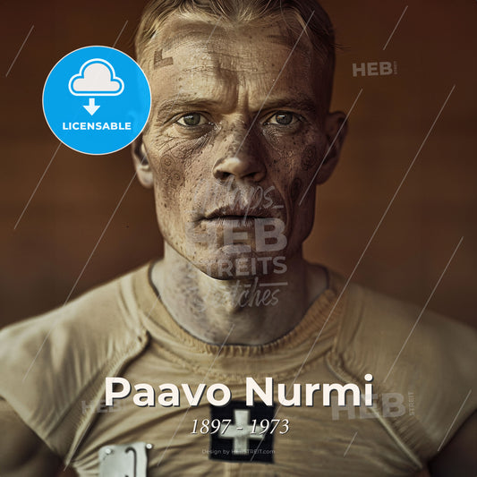 Paavo Nurmi, 1897 - 1973, Finnish runner - A Man With A Cross On His Chest Print Template