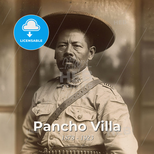 Pancho Villa, 1878 - 1923, Mexican revolutionary leader - A Man Wearing A Hat Print Template