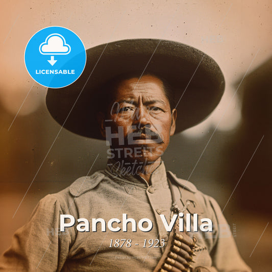 Pancho Villa, 1878 - 1923, Mexican revolutionary leader - A Man With A Mustache Wearing A Hat And A Belt Print Template