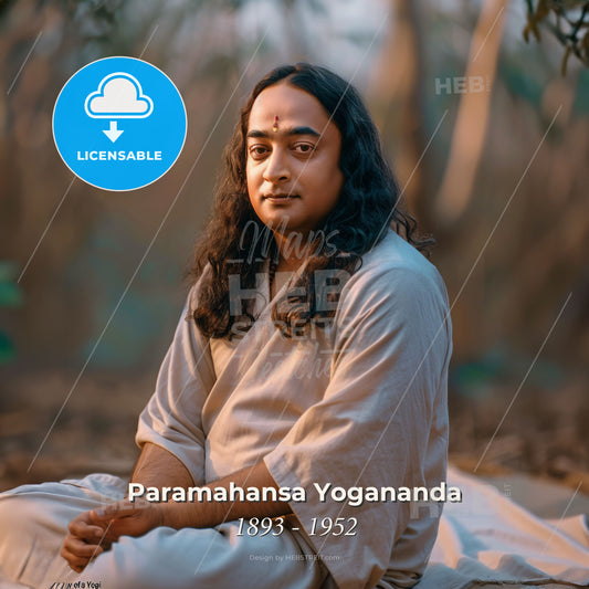 Paramahansa Yogananda, 1893 - 1952, Indian yogi and guru - A Man Sitting On The Ground Print Template