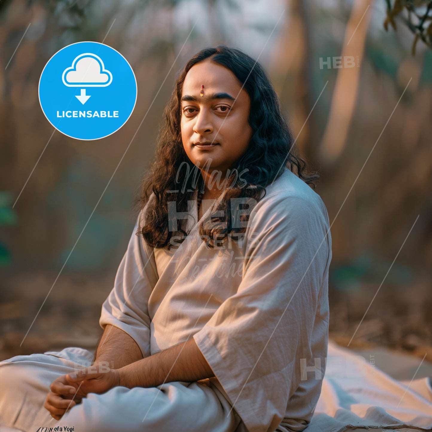 Paramahansa Yogananda, 1893 - 1952, Indian yogi and guru - A Man Sitting On The Ground