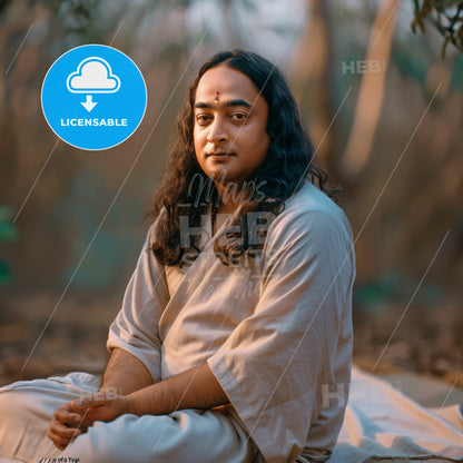 Paramahansa Yogananda, 1893 - 1952, Indian yogi and guru - A Man Sitting On The Ground
