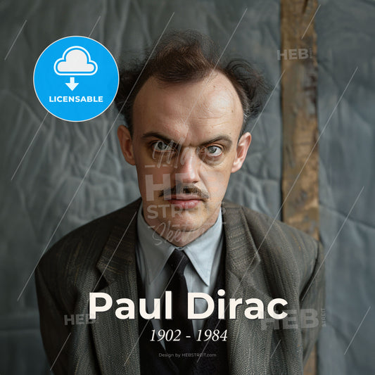 Paul Dirac, 1902 - 1984, British physicist - A Man With A Mustache And A Suit Print Template
