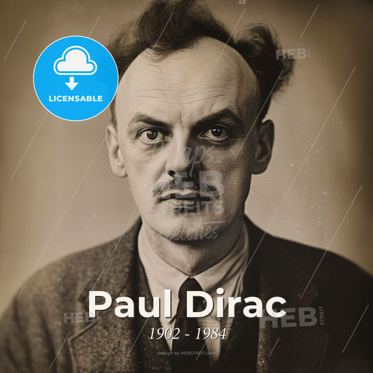 Paul Dirac, 1902 - 1984, British physicist - A Man With A Mustache And A Suit Print Template