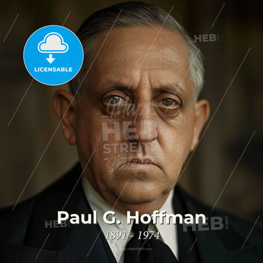 Paul G. Hoffman, 1891 - 1974, American business executive - A Man In A Suit Print Template