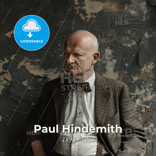 Paul Hindemith, 1895 - 1963, German composer - A Man In A Suit And Bow Tie Print Template