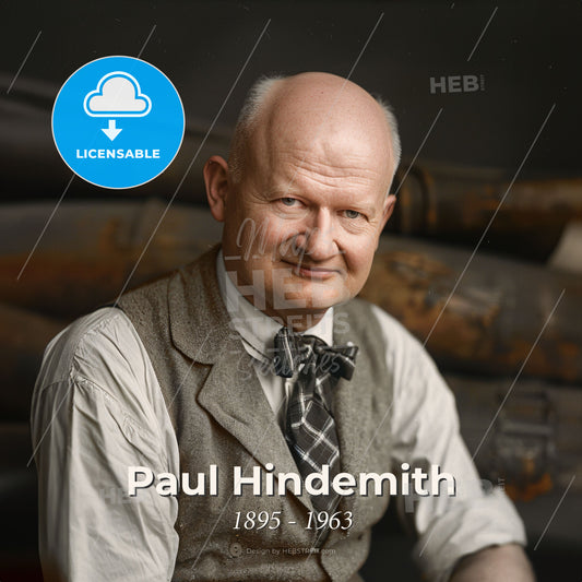 Paul Hindemith, 1895 - 1963, German composer - A Man In A Vest And Tie Print Template