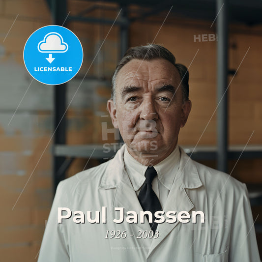 Paul Janssen, 1926 - 2003, Belgian pharmacologist - A Man In A White Coat Print Template