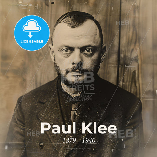 Paul Klee, 1879 - 1940, Swiss-German painter - A Man In A Suit Print Template