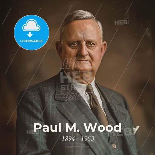 Paul M. Wood, 1894 - 1963, American anesthesiologist - A Man In A Suit Print Template