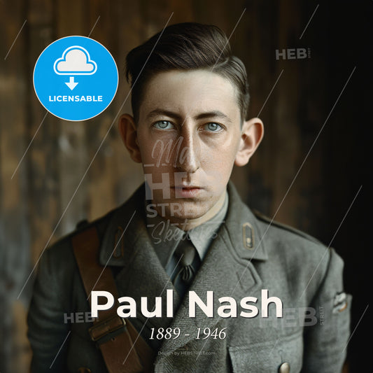 Paul Nash, 1889 - 1946, British painter - A Man In A Military Uniform Print Template