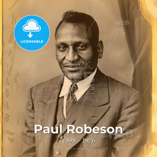 Paul Robeson, 1898 - 1976, American singer and actor - A Man In A Suit And Tie Print Template