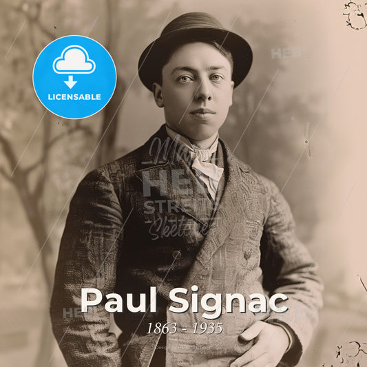 Paul Signac, 1863 - 1935, French painter - A Man In A Hat Print Template