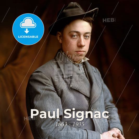 Paul Signac, 1863 - 1935, French painter - A Man In A Hat Print Template