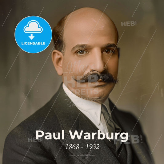 Paul Warburg, 1868 - 1932, German-American banker - A Man With A Mustache Print Template