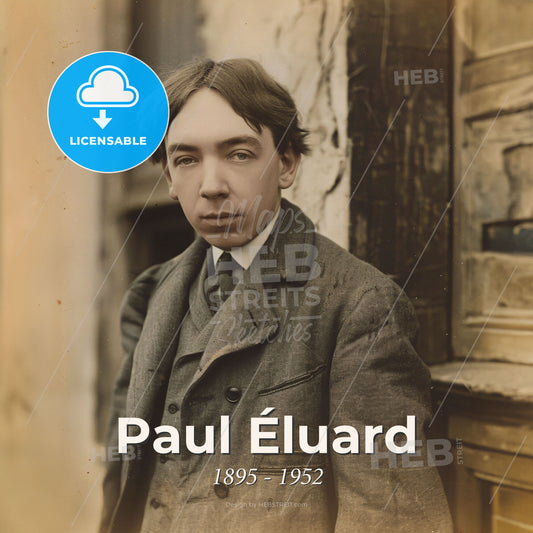 Paul Éluard, 1895 - 1952, French poet - A Man In A Suit Print Template