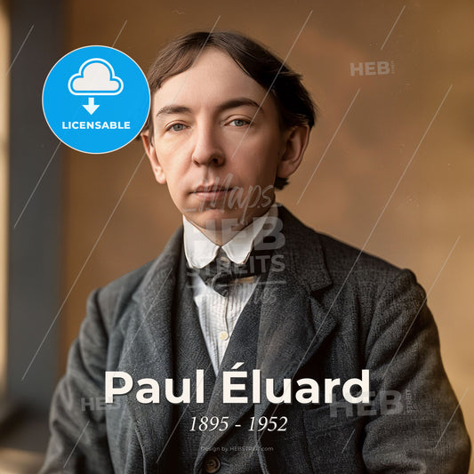 Paul Éluard, 1895 - 1952, French poet - A Man In A Suit Print Template