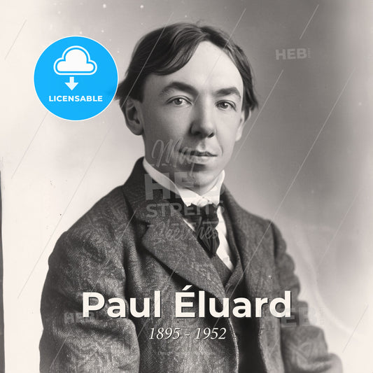 Paul Éluard, 1895 - 1952, French poet - A Man In A Suit Print Template