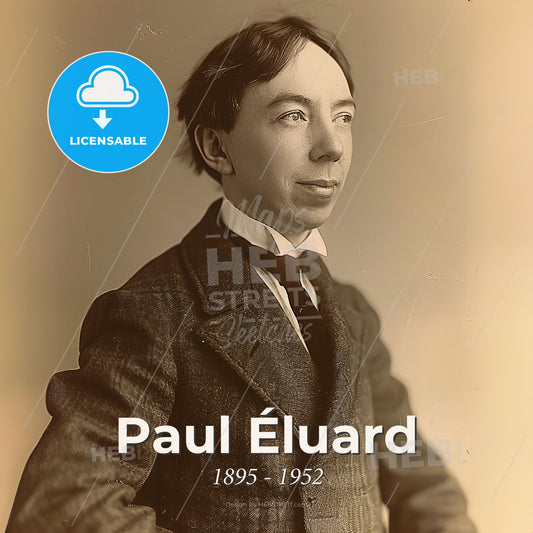 Paul Éluard, 1895 - 1952, French poet - A Man In A Suit And Tie Print Template