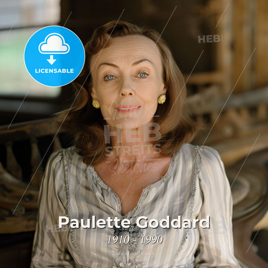 Paulette Goddard, 1910 - 1990, American actress - A Woman Sitting In A Chair Print Template