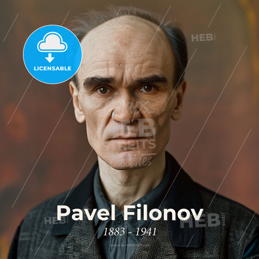 Pavel Filonov, 1883 - 1941, Russian painter - A Man With No Hair Print Template