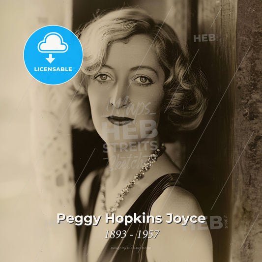 Peggy Hopkins Joyce, 1893 - 1957, American actress and socialite - A Woman In A Black Dress Print Template