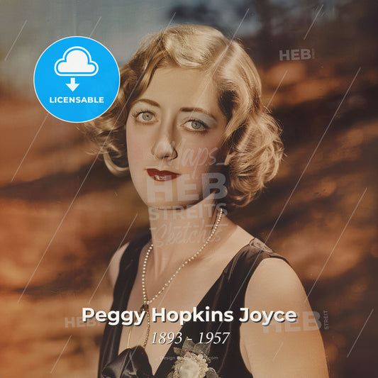 Peggy Hopkins Joyce, 1893 - 1957, American actress and socialite - A Woman With Short Blonde Hair Wearing A Black Dress Print Template