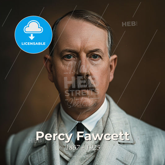 Percy Fawcett, 1867 - 1925, British explorer - A Man With A Mustache Print Template