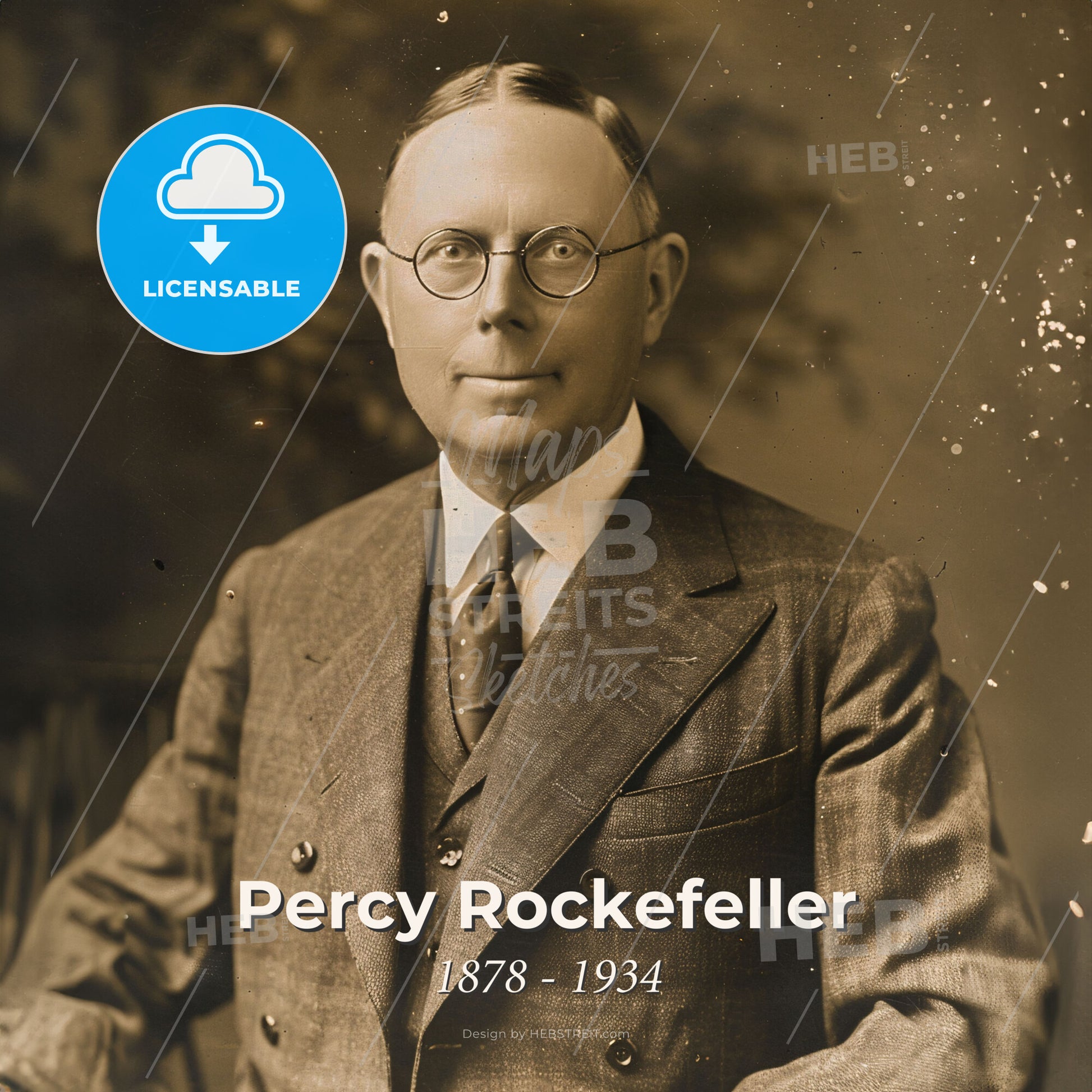 Percy Rockefeller, 1878 - 1934, American banker and financier - A Man In A Suit And Tie Print Template