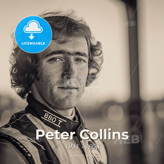 Peter Collins, 1931 - 1958, British racing driver - A Man With Curly Hair Wearing A Vest Print Template