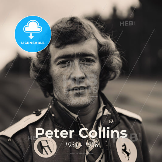 Peter Collins, 1931 - 1958, British racing driver - A Man In A Jacket Print Template