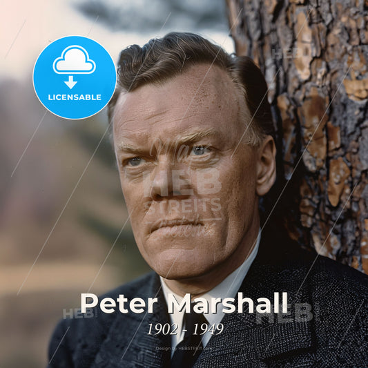 Peter Marshall, 1902 - 1949, Scottish-American preacher - A Man Leaning Against A Tree Print Template