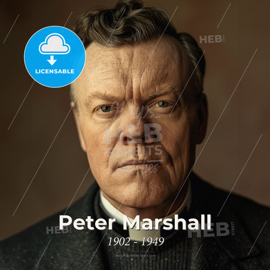 Peter Marshall, 1902 - 1949, Scottish-American preacher - A Man In A Priest's Collar Print Template