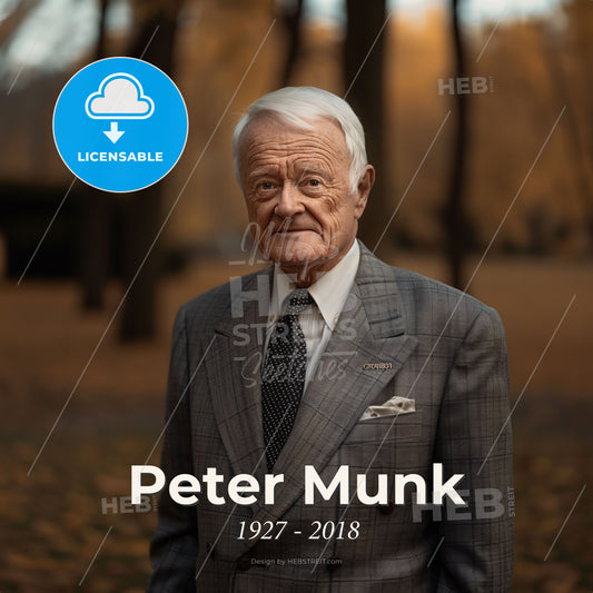 Peter Munk, 1927 - 2018, Canadian businessman and real estate developer - An Old Man In A Suit Print Template