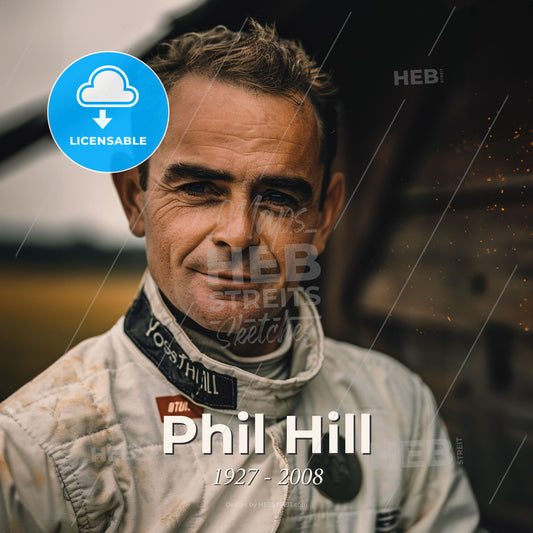 Phil Hill, 1927 - 2008, American racing driver - A Man In A White Jacket Print Template