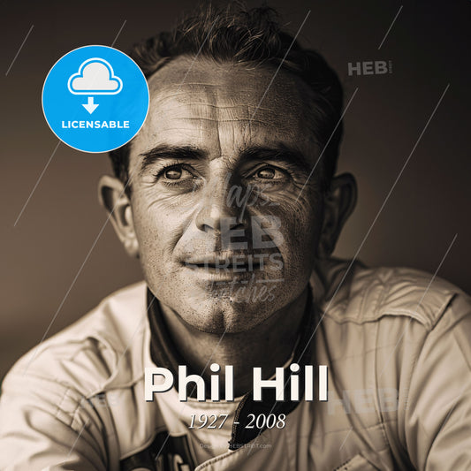Phil Hill, 1927 - 2008, American racing driver - A Man In A White Jacket Print Template