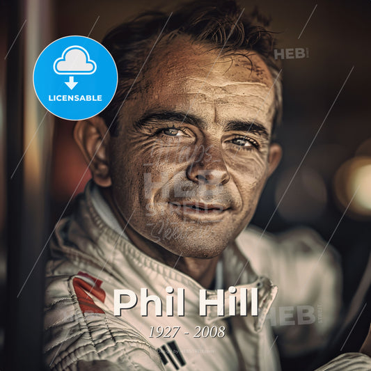 Phil Hill, 1927 - 2008, American racing driver - A Man In A White Jacket Print Template