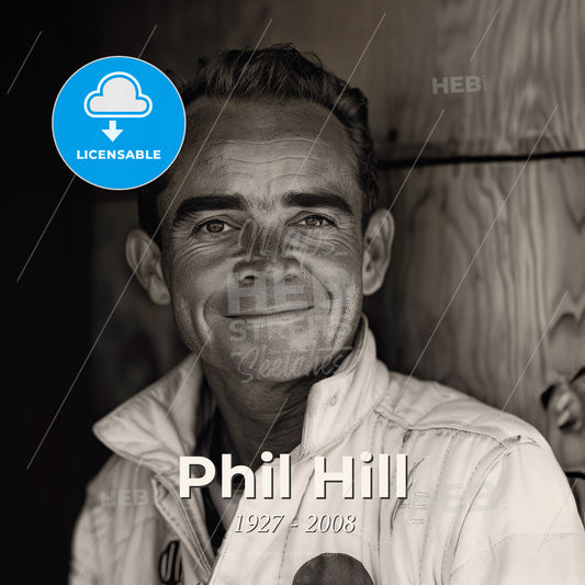 Phil Hill, 1927 - 2008, American racing driver - A Man Smiling At The Camera Print Template