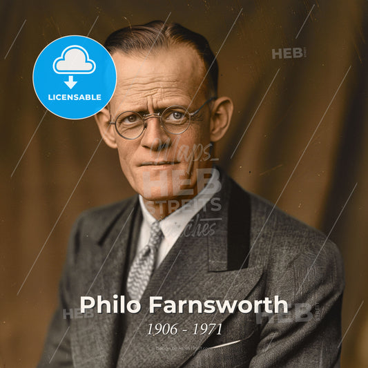 Philo Farnsworth, 1906 - 1971, American inventor - A Man In A Suit And Tie Print Template