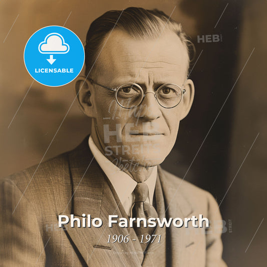 Philo Farnsworth, 1906 - 1971, American inventor - A Man In A Suit And Tie Print Template